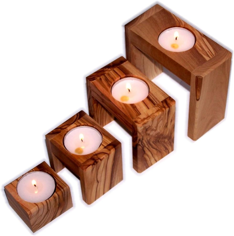 Wooden Candle Or T light Holder With Great Quality At Wholesale Prices With Customized Color And Sizes For Wedding Decoration