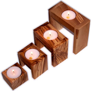 Wooden Candle Or T light Holder With Great Quality At Wholesale Prices With Customized Color And Sizes For Wedding Decoration