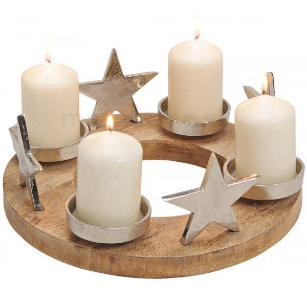 Christmas Tealight Candle Holder With X-Mas Tree And Silver Reindeer For Fall Season Decoration