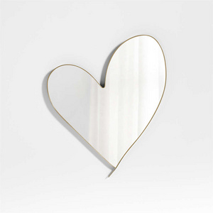 Hot selling Durable Wall Mirror With Antique Heart Design   Customized Color And Size For Home Decor Walls And Bathrooms