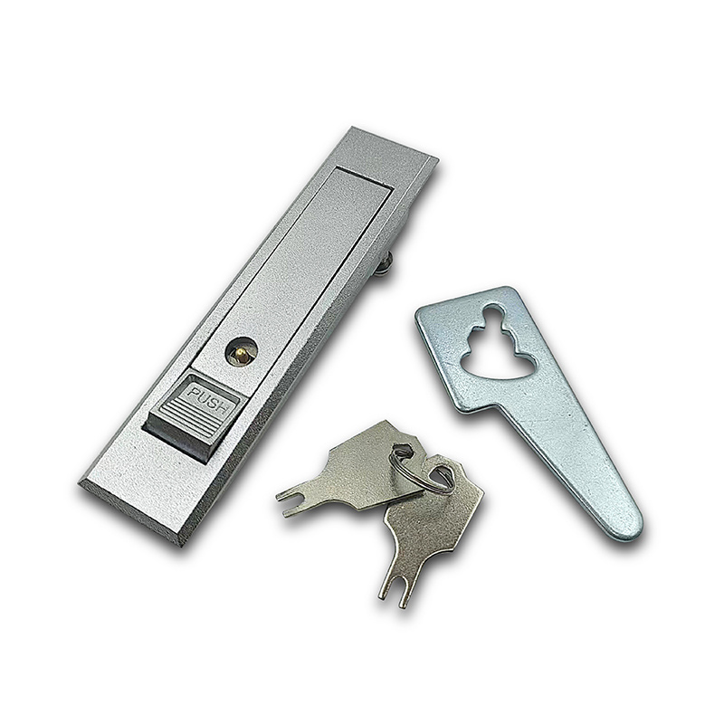 Quality push button zinc alloy cabinet lock door  plane lock with key