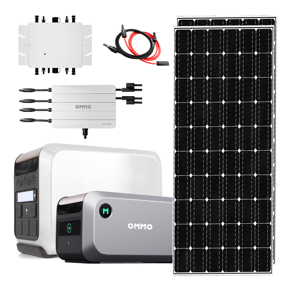 1200w Adjustable Solar Panel System Balcony Power Plant Kit with Mounting Brackets