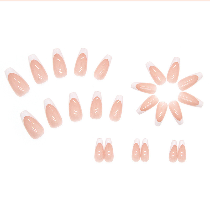 24pcs artifical  with glue  nail tips with design Detachable press on nails long Fake  Finished Nail Piece Sticker