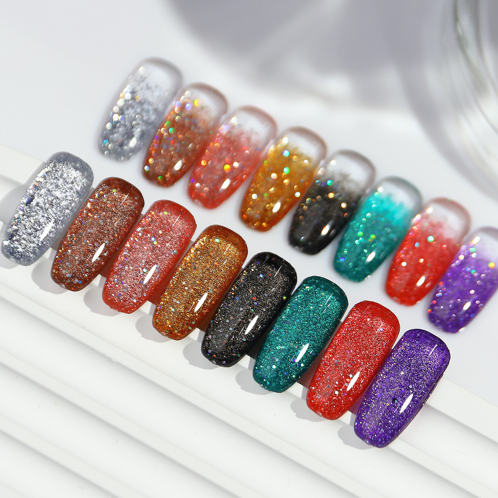 Misscheering Nail Art Popular colorful led nail gel polish  Glue Galaxy Star Silver rainbow Glue