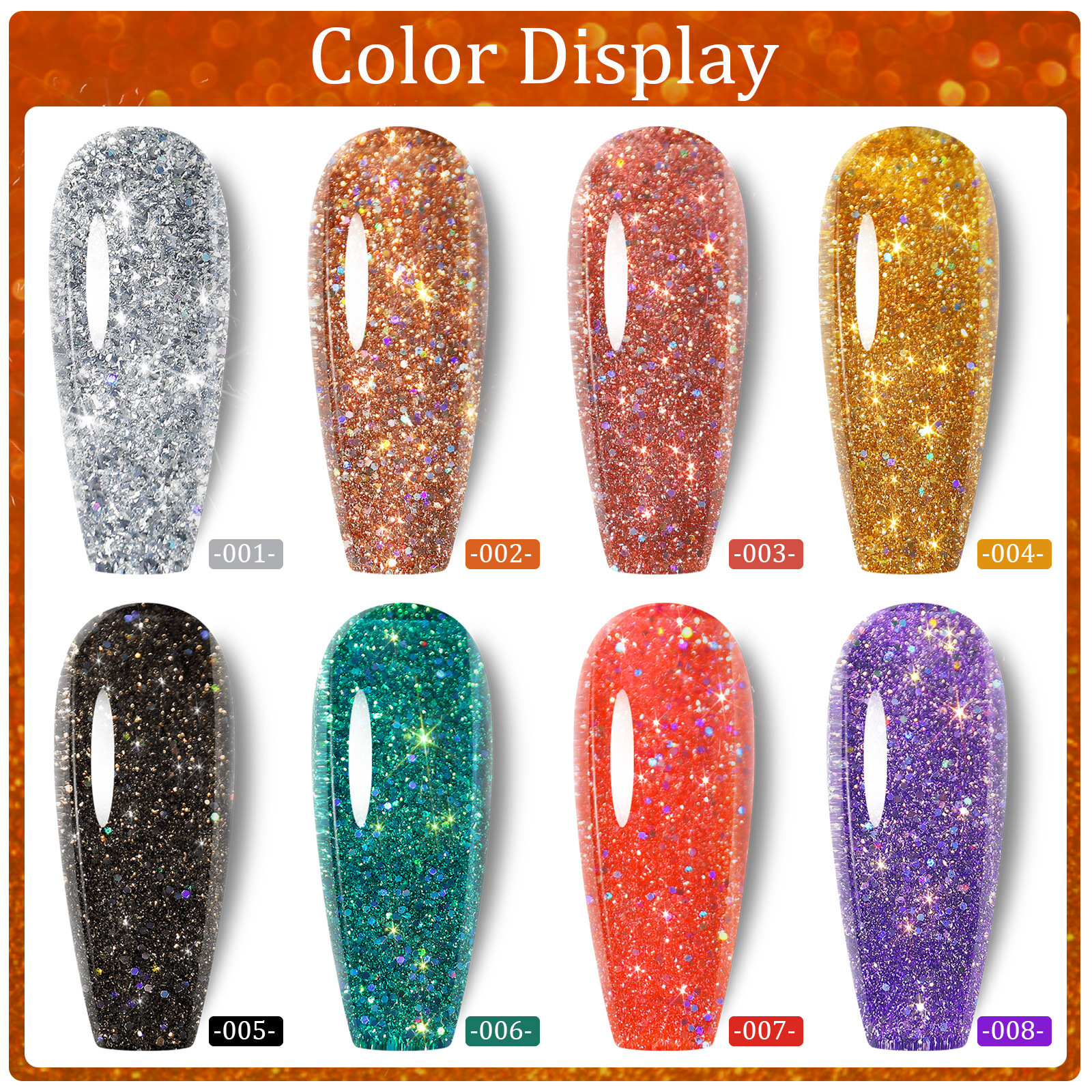 Misscheering Nail Art Popular colorful led nail gel polish  Glue Galaxy Star Silver rainbow Glue