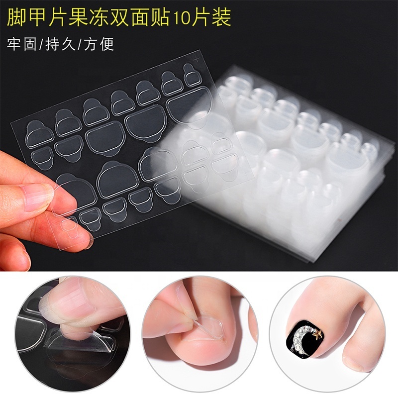 Misscheering waterproof Toenail Glue Jelly Gel Sticker Nail Art Transparent Flexible Double Sided Adhesive