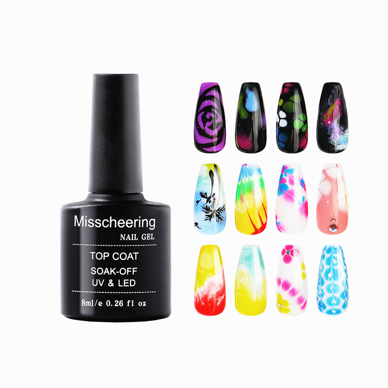 Misscheering Transparent clear ink blooming Effect  flower gel polish Long Lasting nail polish  soak off UV nail glue