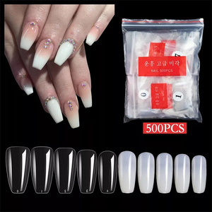 500pcs  Nail Extensions Soft Gel Press On Nail Tips Short Flat Full Cover Fake soft gel Nails Manicure Tips