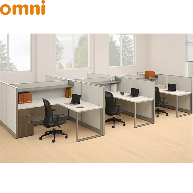 Aluminium profile L Shape Expandable 3 Seat Modular open plan Call Center Office staff Cubicles workstation desk