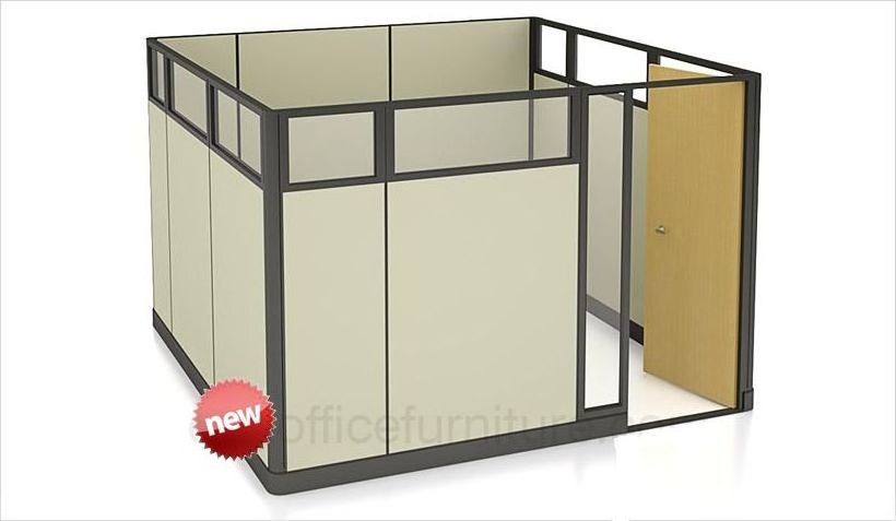 Manufacturer Aluminium frame  full high partition wall single office cubicle with door