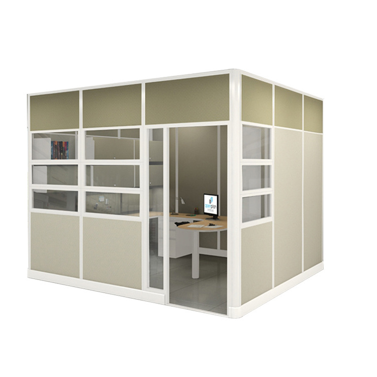 Modular Full High Aluminium Frame Sound Proof Single Seat Eco-friendly Material Aluminum Office Cubicle Partition