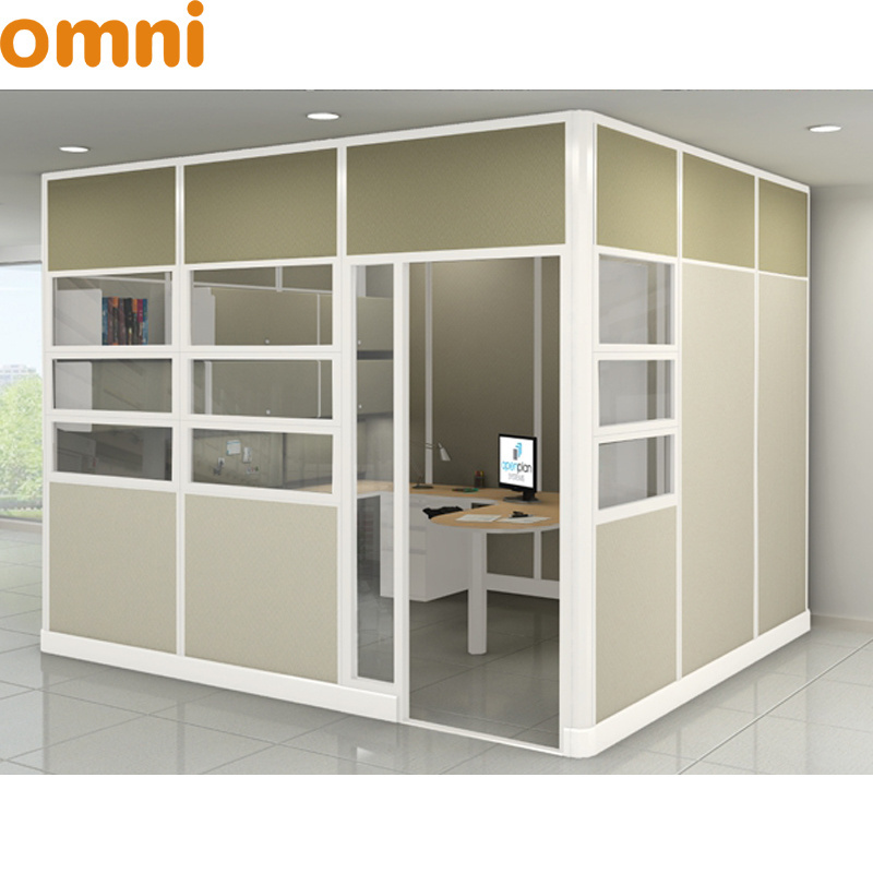 Manufacturer Aluminium frame  full high partition wall single office cubicle with door