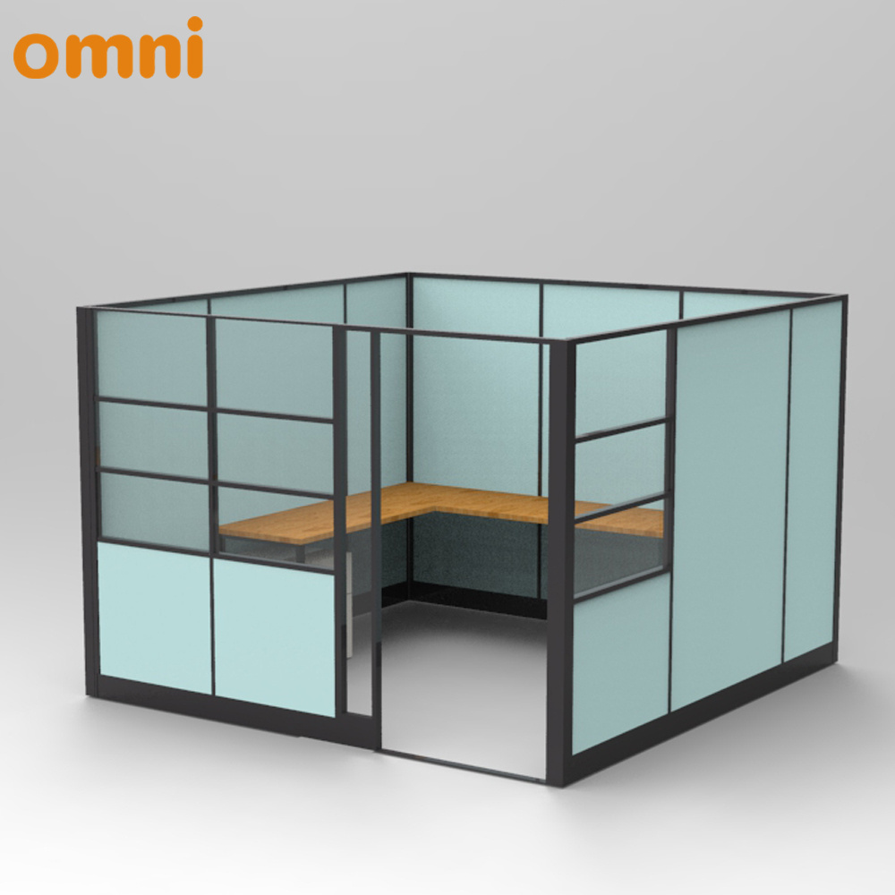 Manufacturer Aluminium frame  full high partition wall single office cubicle with door