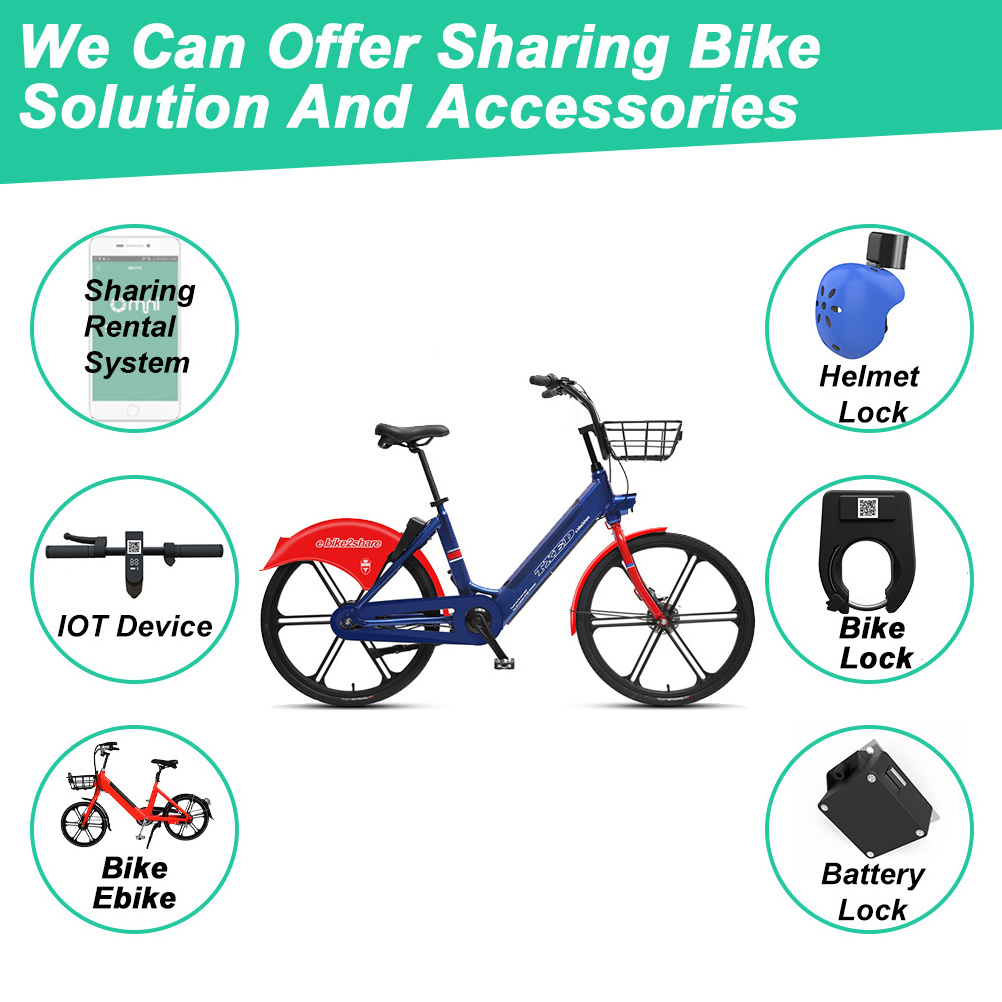 Public Rental Solution Waterproof GPS Real Time Alarm Tracking Ble Smart Scan QR Code Unlock Bicycle Lock For Sharing Bike