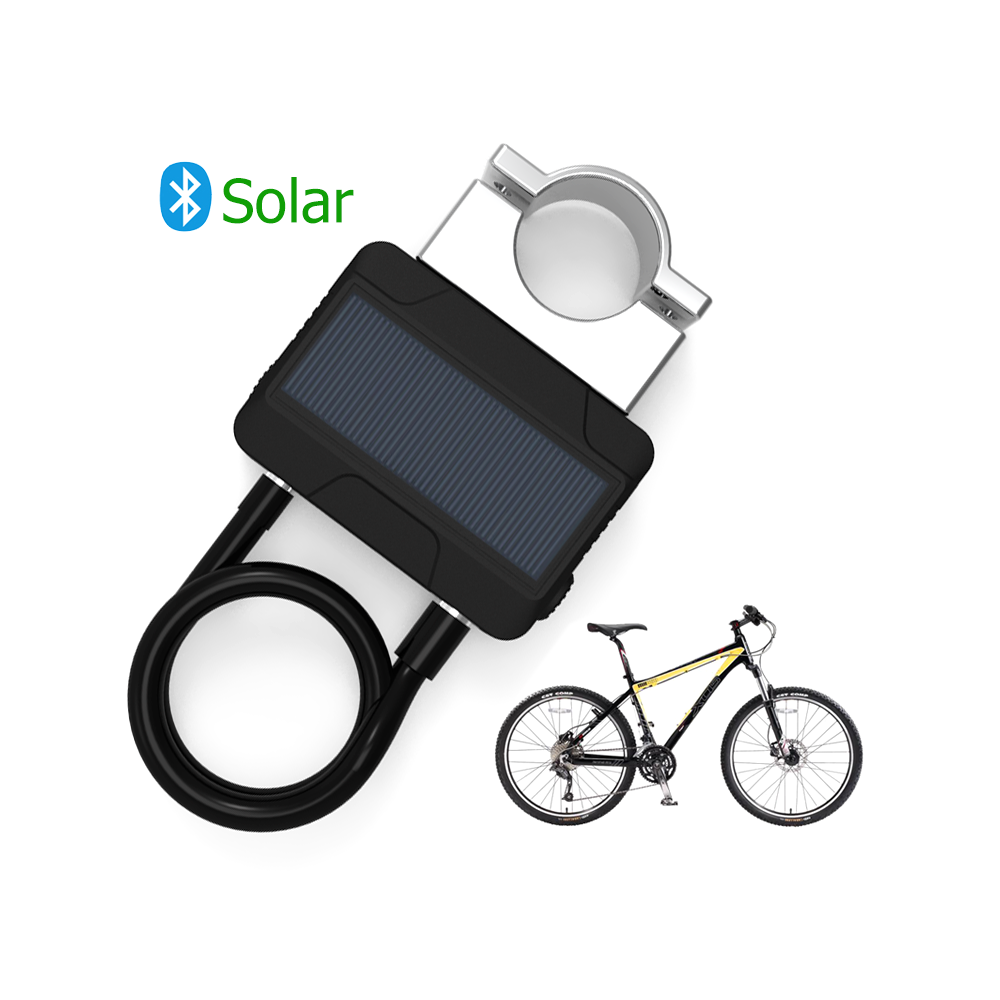 Scooter Chain Lock High Security Solar Panel Electric Retractable Bluetooths Cycle BLE Bike Bicycle Cable Lock