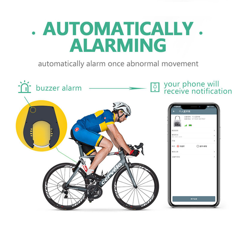 New Trends Hot Selling Anti Theft Solar Panel Remote Control Smartphone Bluetooths Unlock Bike Lock For Bicycle