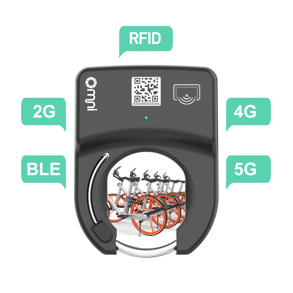 BLE 2G 4G 5G NFC RFID IP67 Waterproof Intelligent Bicycle Rental System Cycle Shared Smart QR Code Bike Sharing Lock