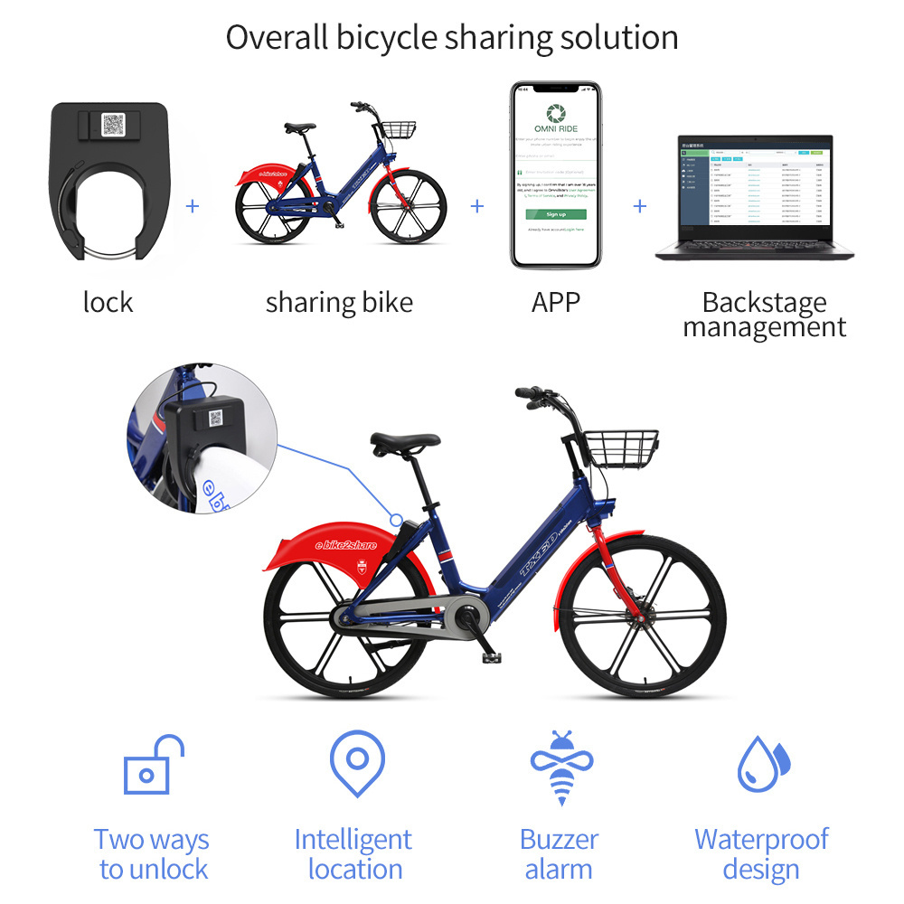 Omni Public Ride System API Bicycle Lock Electric Share Ebike Solution Shared Smart Qr Code Bike Sharing Lock