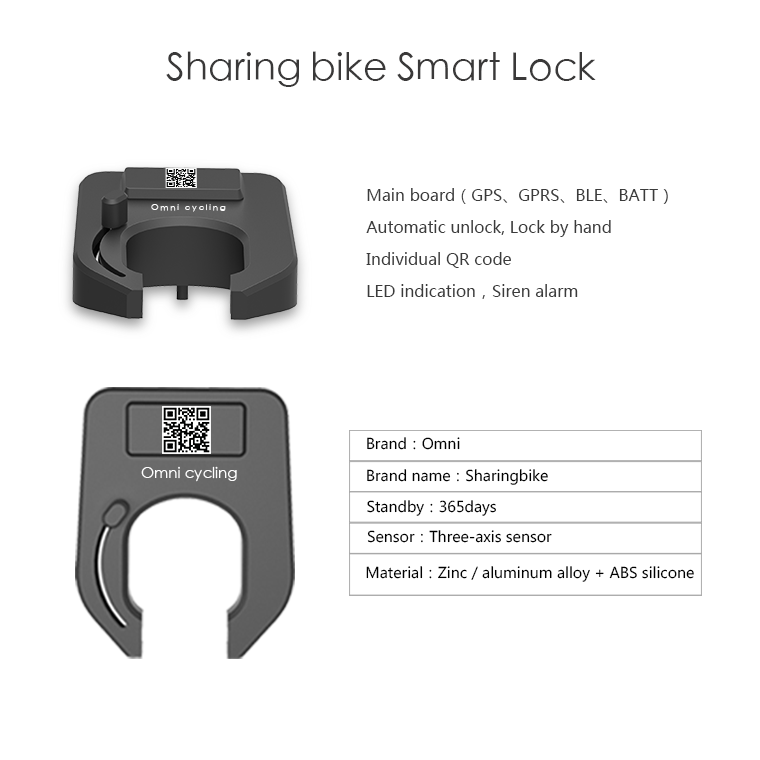 Ofo Sharing Bike Smart Lock Featuring Bike Sharing System Software