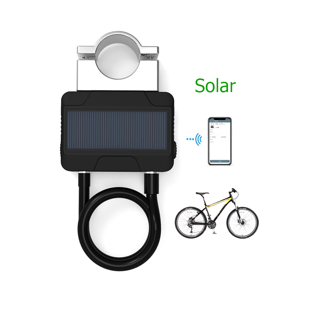 Omni Smart Anti Theft Alarm Solar Panel Power Bicycle Steel Cable Lock