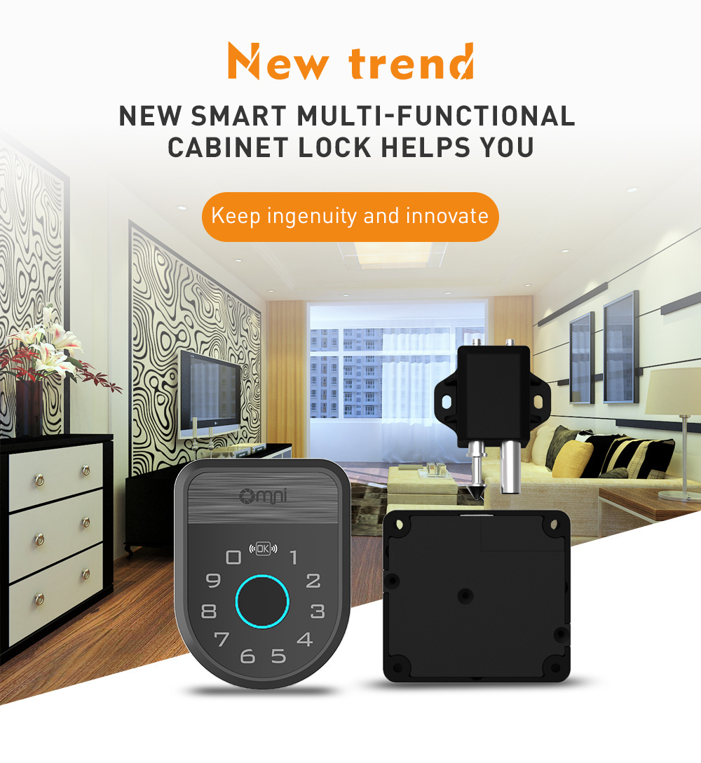 Omni Furniture Bluetooths Lock BLE RFID Fingerprint Cabinet Electronic Lock Hidden BLE Cabinet Lock