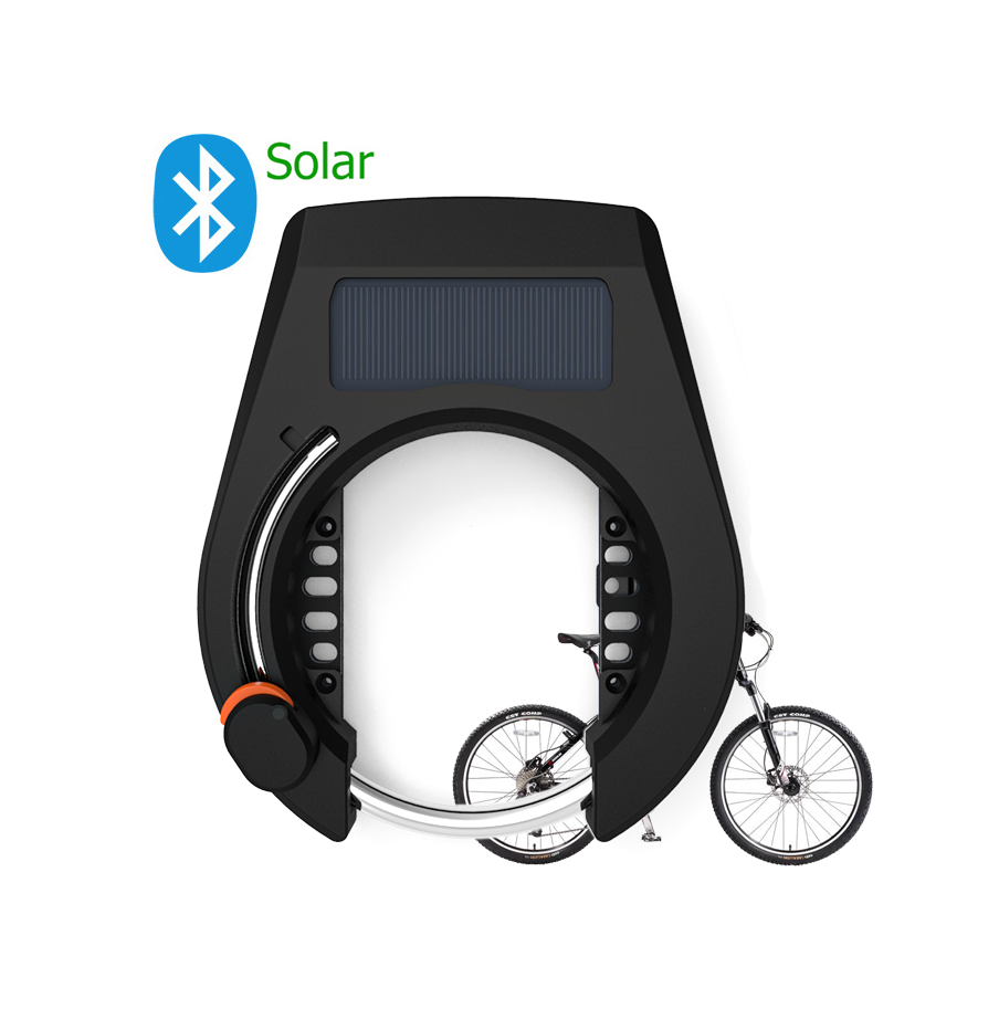 Safety Alarm RFID Unlock Wireless Waterproof Wheel Electric Smart Personal Solar Horseshoe Bicycle Bluetooths Bike Lock