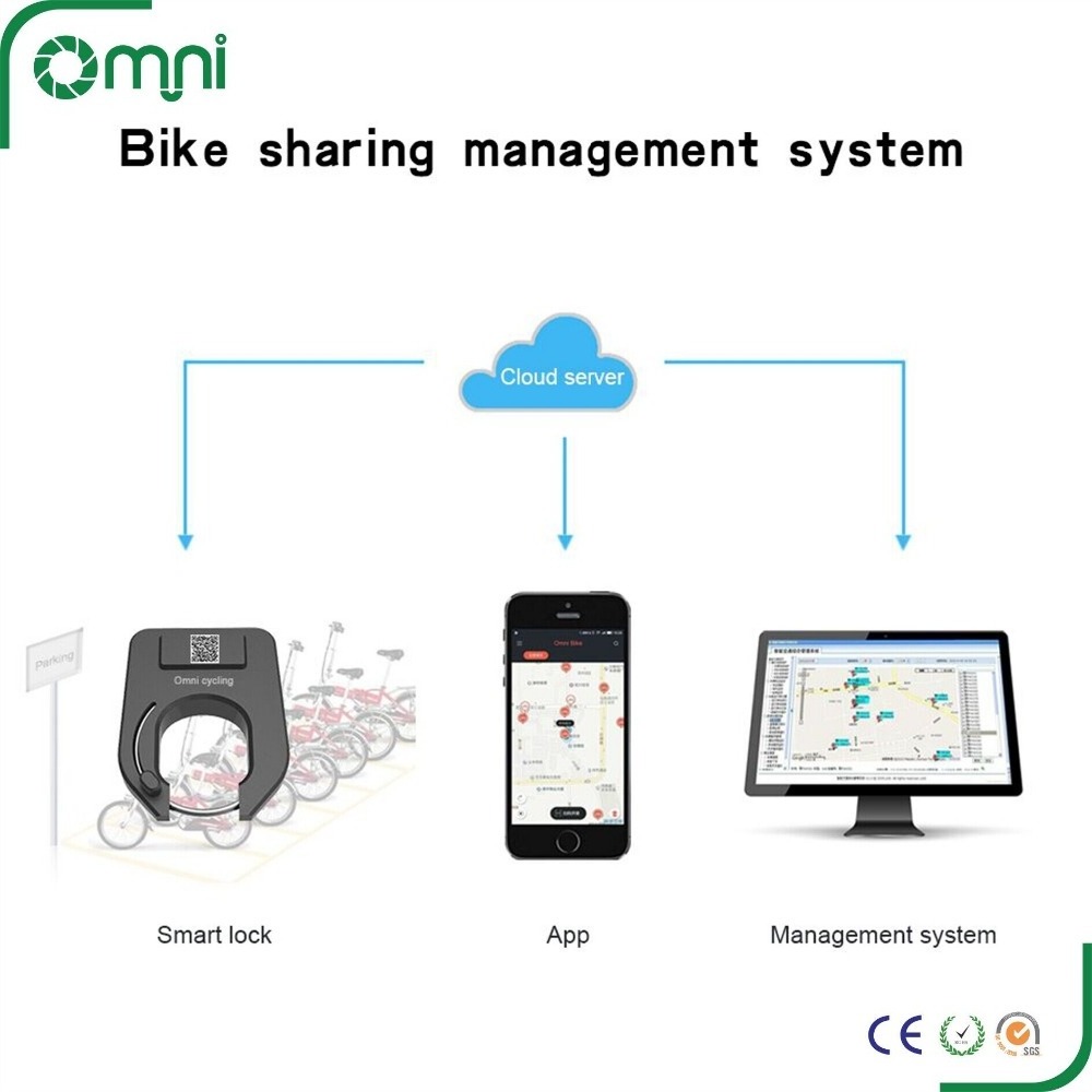 Unique Bicycle Sharing System Support BLE Scan Code GPRS LTE Cat1 Unlock Gps Tracking Lock