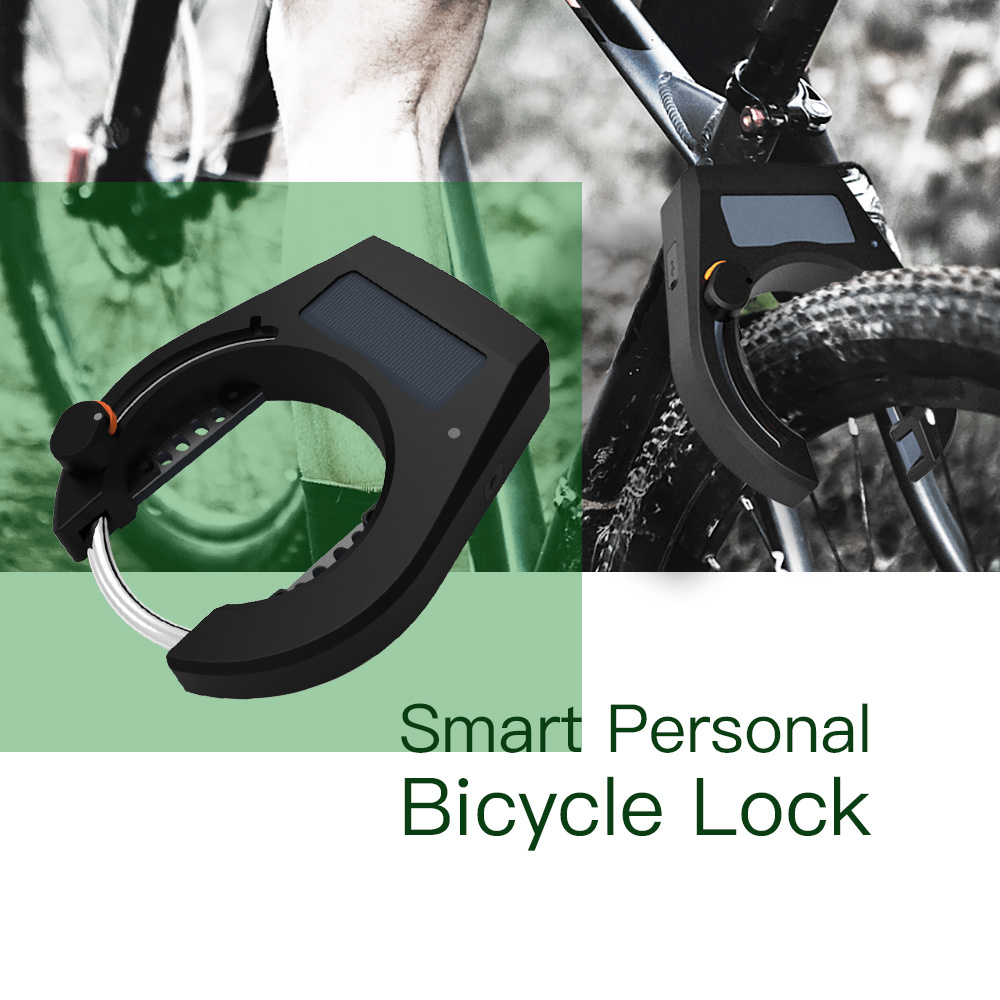 2023 Top Sale Safe Personal Wireless Bicycle Smart Bluetooths Horseshoe USB Charge Solar Panel Bike Lock