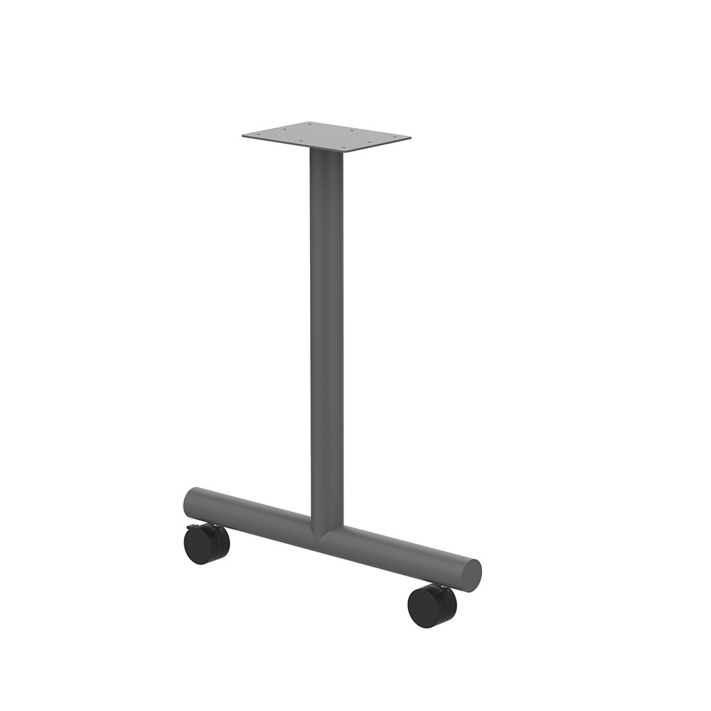 Modern T-Style Steel Table Legs with Casters OEM/ODM Unique Design for Home Office Dining Kitchen Workshop Hall Furniture