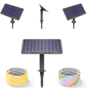 Omsen 2023 Factory Custom Solar LED Light Strip Light 2835 LED IP67 Waterproof Outdoor Flexible Light LED Strip with solar panel