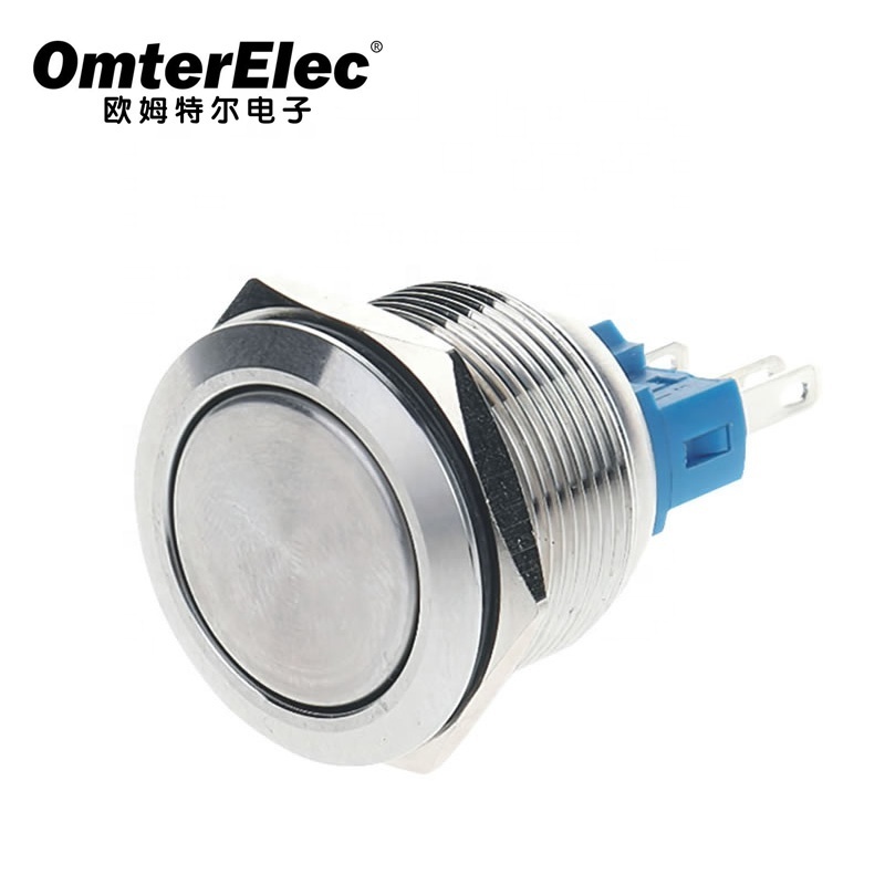 25A single pole ring type Domed actuator ring illuminated momentary metal push button switch