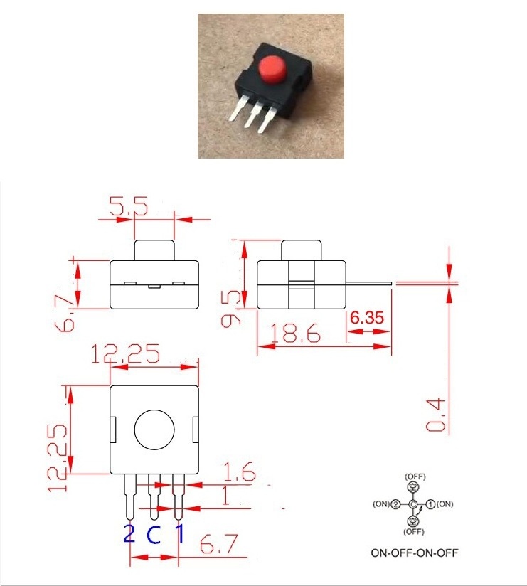 XKC-ZS1212-22HF Push Button Switch miniature tactile switch mini button