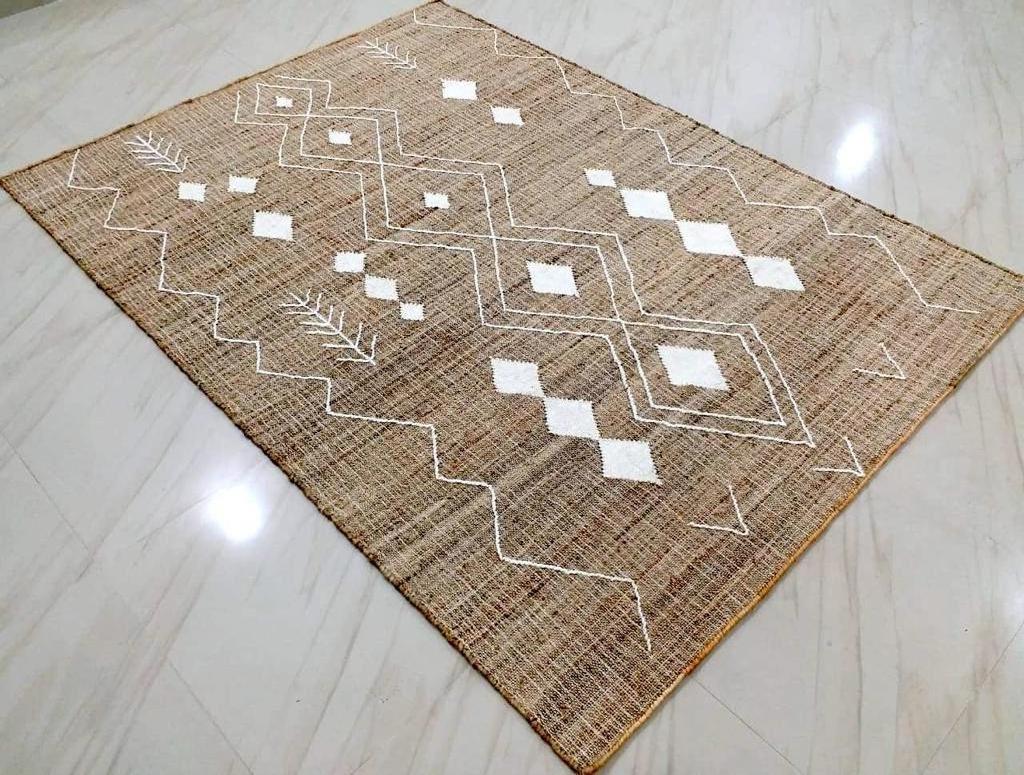 Printed Wholesale Indian 100% Jute Floor Carpet Runner Mat and Area Rugs For Home Living Room