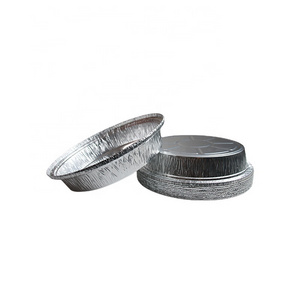 Disposable round food packaging aluminum foil tray pie baking large 900ml/30.4oz disposable aluminum foil container