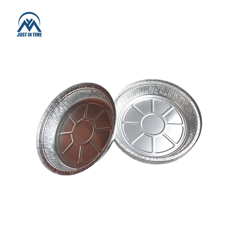 Disposable round food packaging aluminum foil tray pie baking large 900ml/30.4oz disposable aluminum foil container