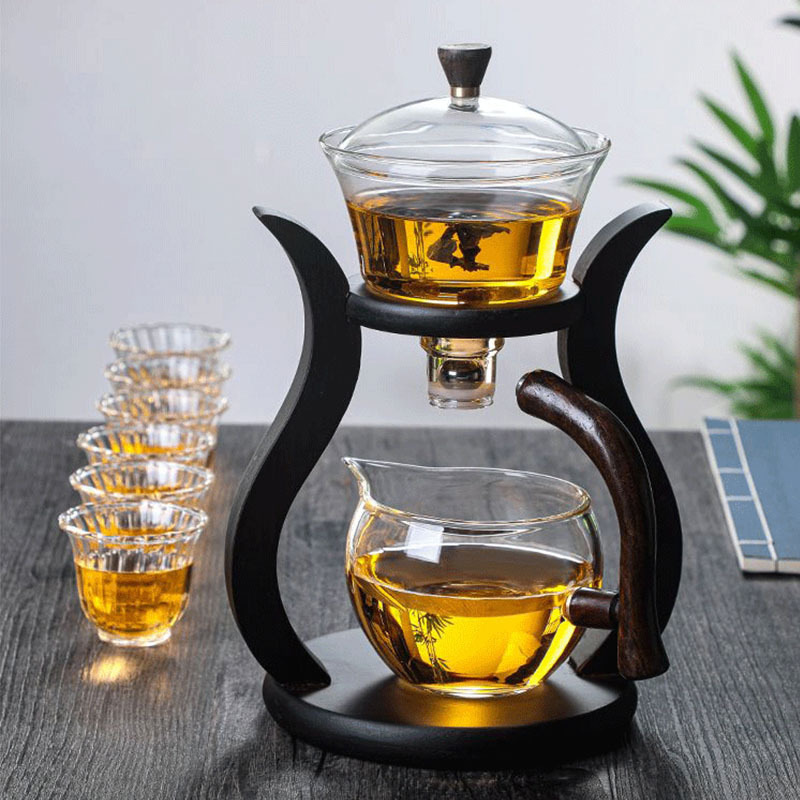 Hot selling integrated tea maker household semi-automatic glass tea set