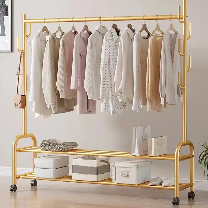 Hot selling floor to ceiling clothes rack home bedroom clothes rack storage rack