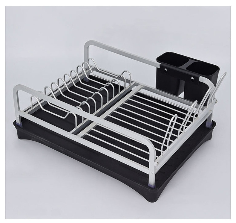 Household kitchen counter aluminum storage bowl and chopsticks drain rack sink storage rack