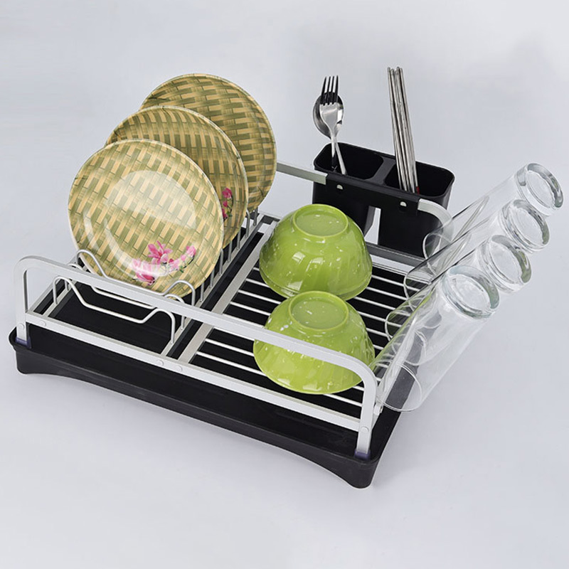 Household kitchen counter aluminum storage bowl and chopsticks drain rack sink storage rack