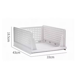 Folding Popular Stackable Basket For Clothes Plastic Storage Box for Clothing Closet Organizers Drawer Shelf