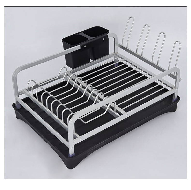 Household kitchen counter aluminum storage bowl and chopsticks drain rack sink storage rack