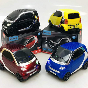 Mini Car Model Taxi Sound Box Car Subwoofer Bluetooths Speaker With Flashing Light BT Car Model Gift Speaker  for Child