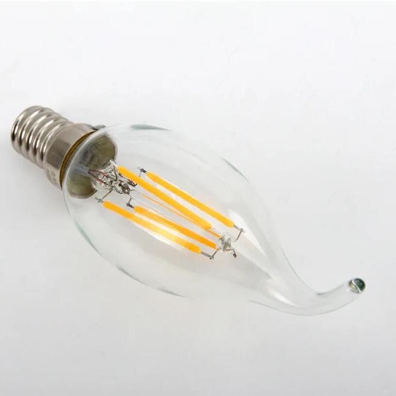 LED Candle E14 Light Bulb COB Filament 2W 4w 6w dimmable C35 Filament Bulb warm white cold white 110/ 220V