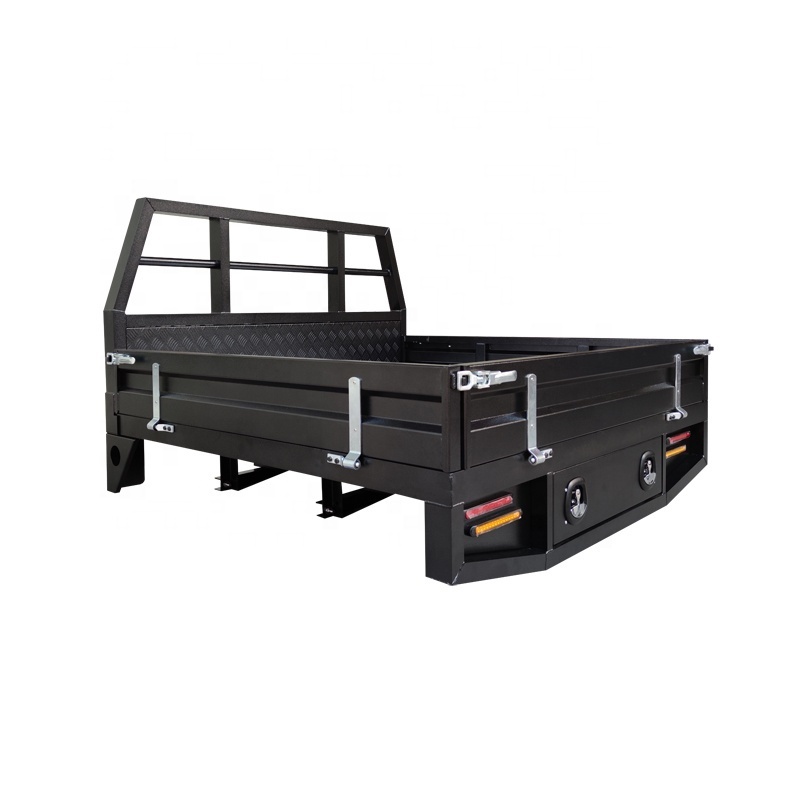 dual single extra cab aluminum ute tray and canopy with dog box and toolbox for pickup truck