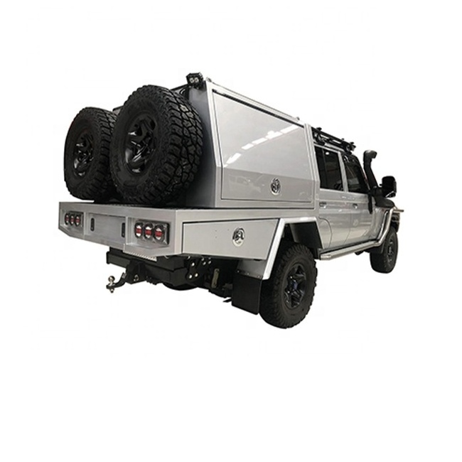 dual single extra cab aluminum ute tray and canopy with dog box and toolbox for pickup truck