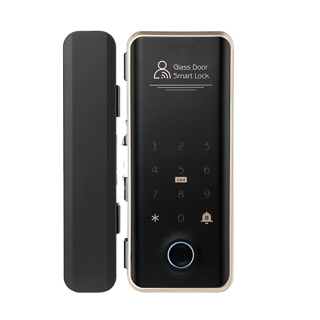 High security top end smart door lock with metal case and app for glass door and wooden door