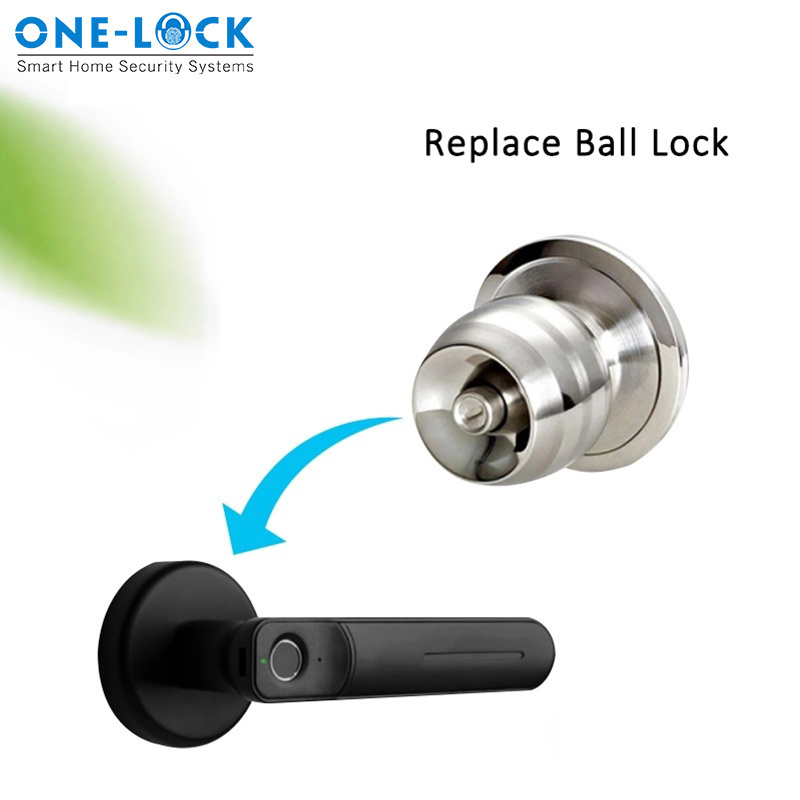 smart homekit door lock fingerprint lock with handle