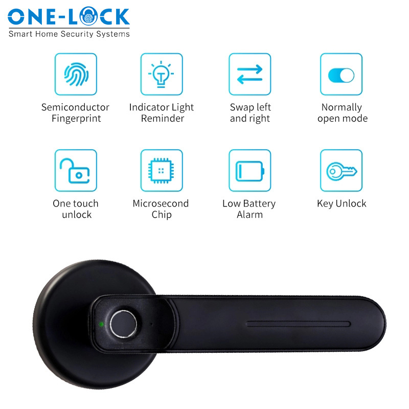 smart homekit door lock fingerprint lock with handle