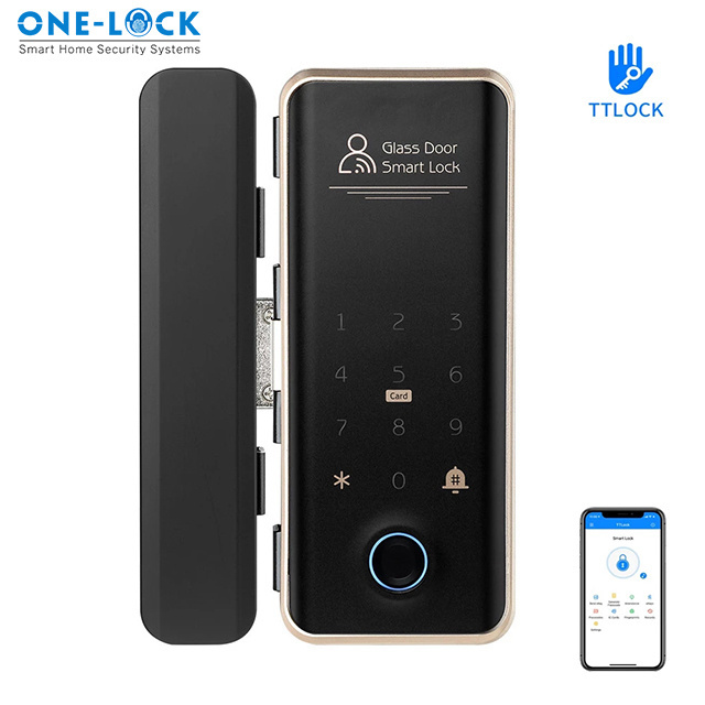 Commercial glass sliding door keyless entry smart home lock