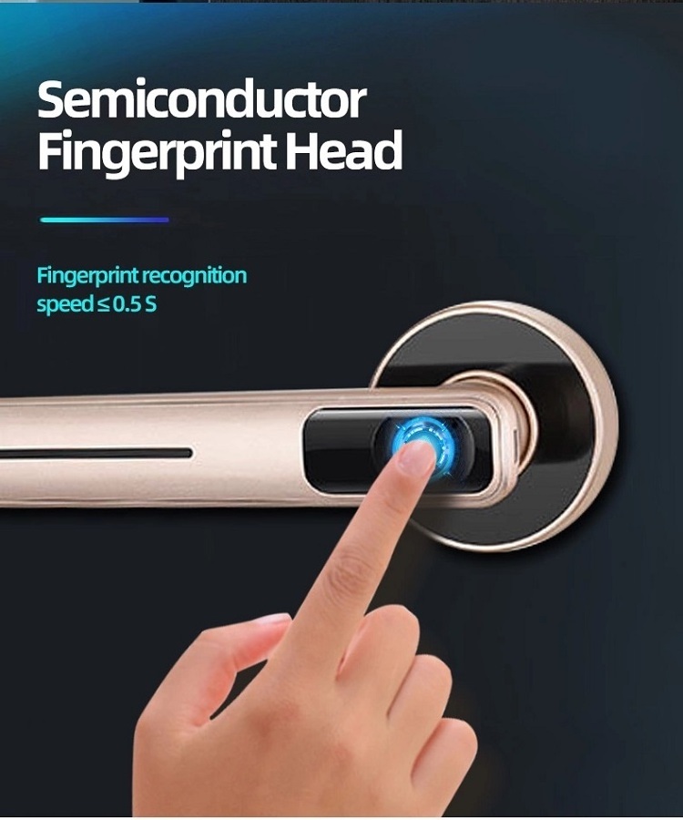 Fingerprint and key combination bedroom lock with USB charge ...